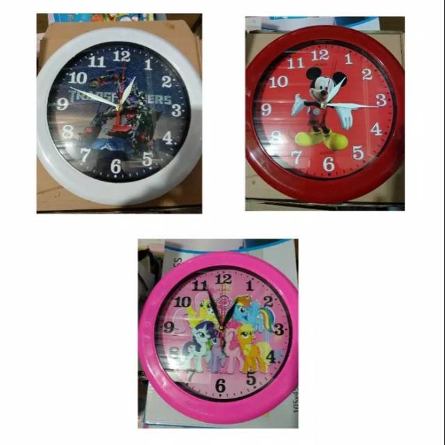 Jam dinding karakter hello kitty / jam dinding karakter keropi