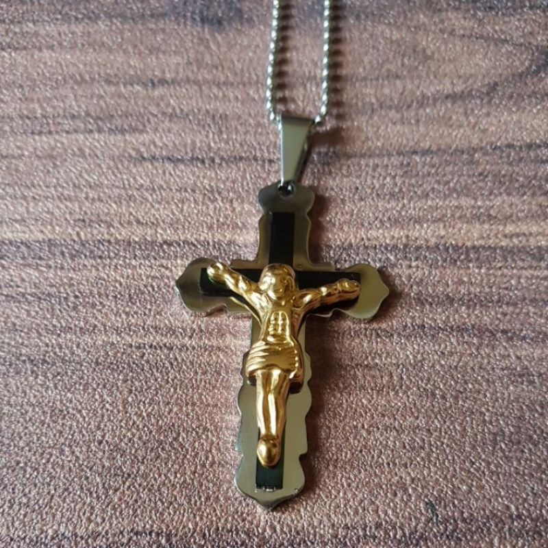 KALUNG SALIB TITANIUM BESAR YESUS