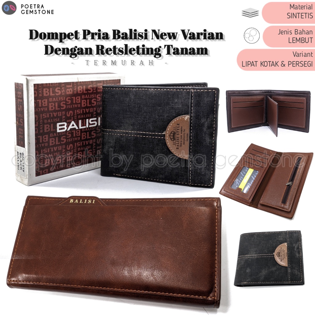 Dompet Lipat Pria Balisi New Varian Dengan Resleting Tanam