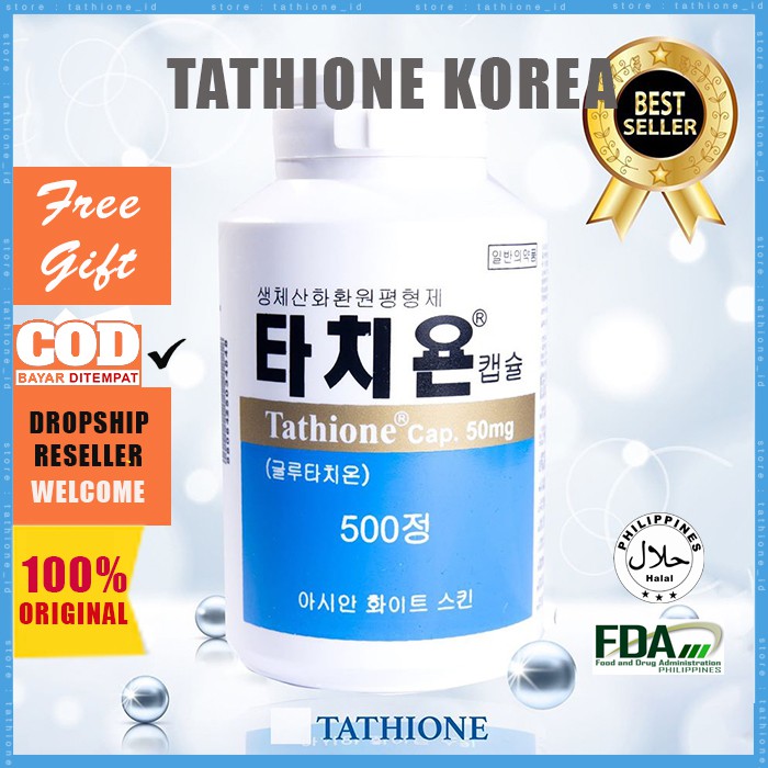 (Isi 500 Kapsul) #Tathione Korea Pil Pemutih Badan 100% Original Botol Segel