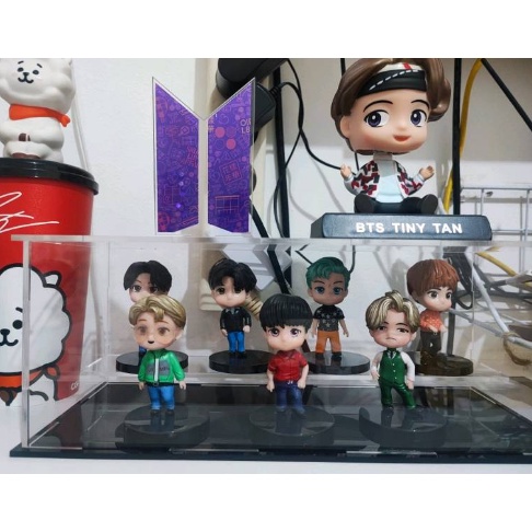 Kotak Akrilik BTS Tiny Box Display Tingkat Acrylic Tebal 2mm 3mm Diecast Puzzle Bongkar Pasang Miniatur