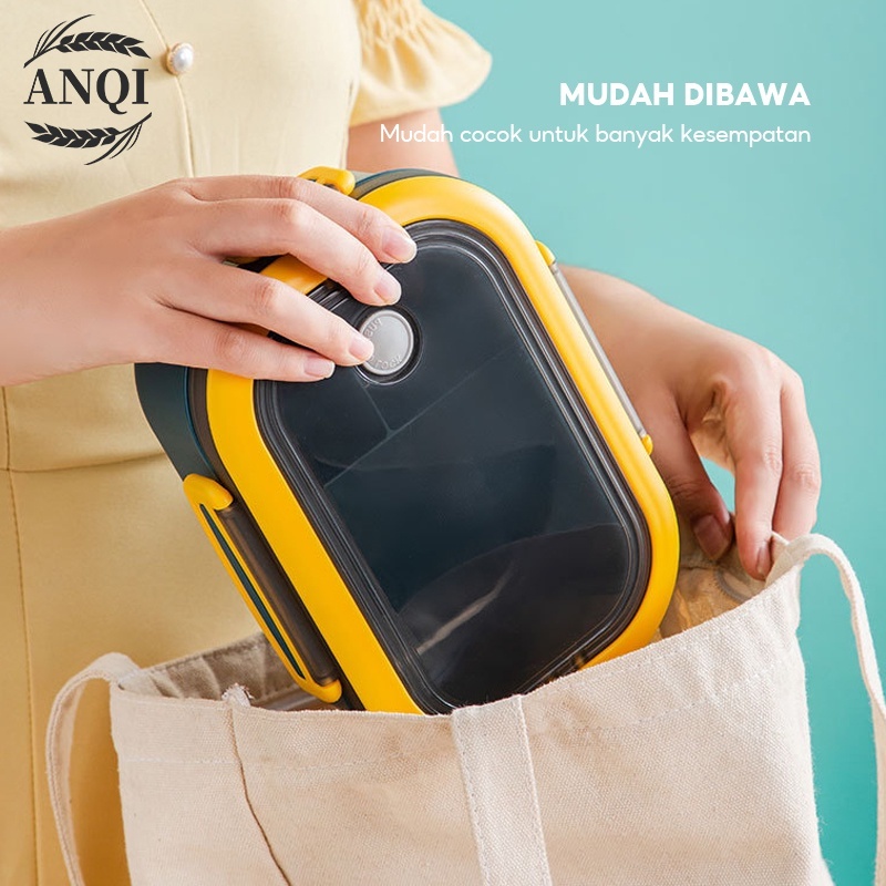 ANQI 1888 Lunch Box Set Microwavable Anti Tumpah Sekat-Bpa free VS-205