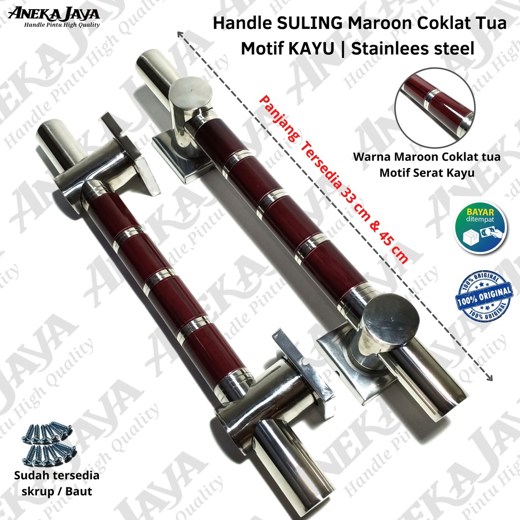 Handle set kunci panjang 33 cm &amp; 45 cm / Gagang Tarikan Pegangan pintu rumah mewah murah