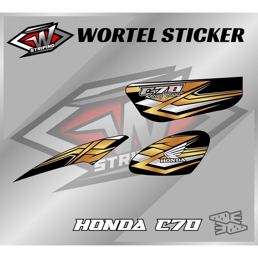 Striping C70-Stiker Hologram Decal honda C70 Racing Simpel