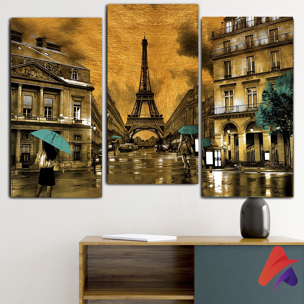 HIASAN DINDING PARIS  REALISTIK GOLD ABSTRAK  WALL DECOR HIASAN DINDING KAMAR PAJANGAN RUANGAN POSTER KAYU GAMBAR PARIS RESLISTIC GOLD ABSTRAK