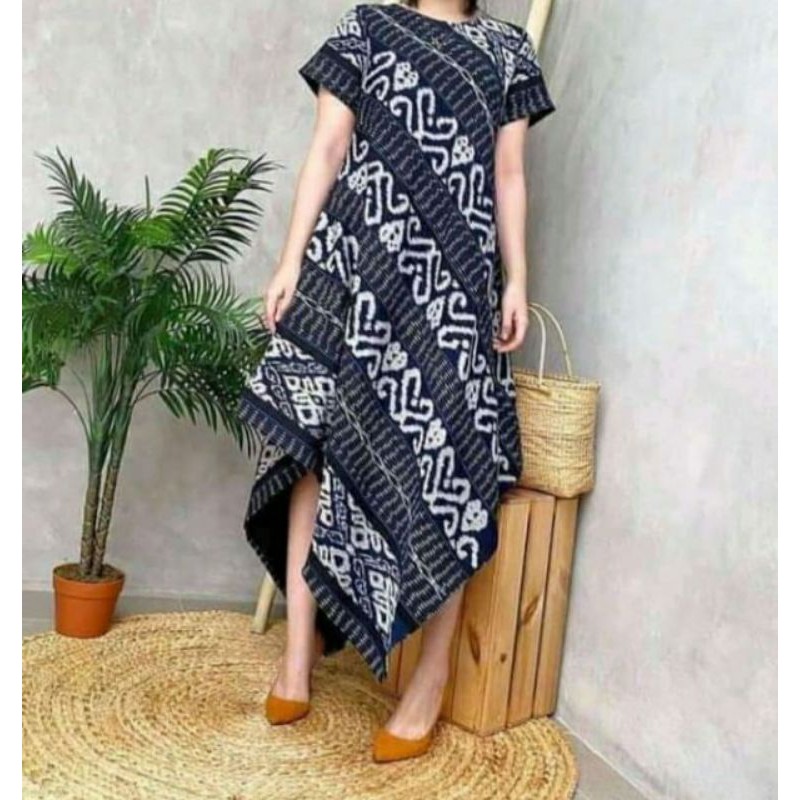 tunik tenun motif black moumere free masker