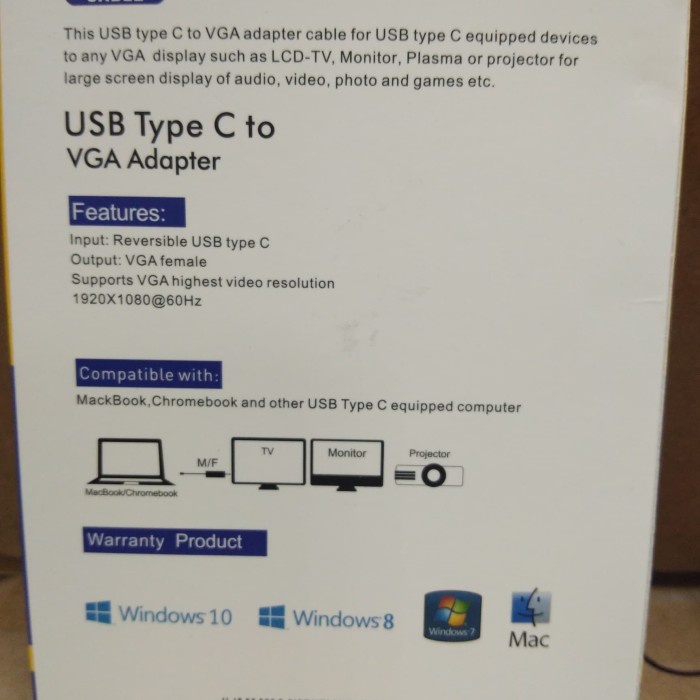 Converter USB 3.1 Type C To VGA Nyk