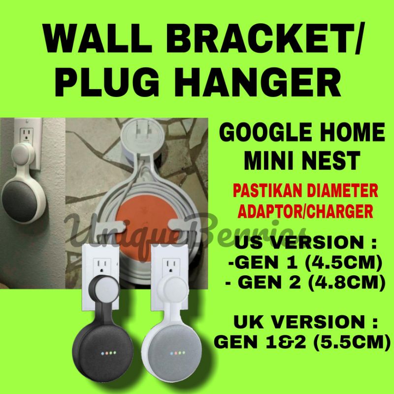 Google Home Mini nest holder, plug hanger , mount bracket  wall mount holder