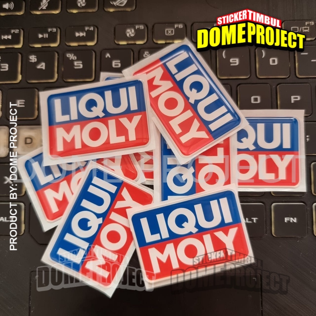 STIKER MOTOR LOGO LIQUI MOLY STIKER TIMBUL 3D LENTUR STIKER RESIN STIKER OUTDOOR STIKER AKSESORIS SEPEDA MOTOR