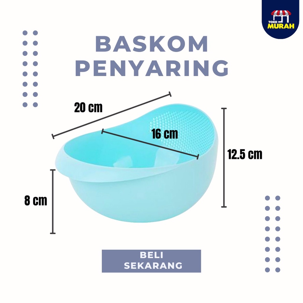 Saringan mangkuk bowl plastik ABS alat cuci beras buah sayuran Baskom wadah serbaguna multifungsi