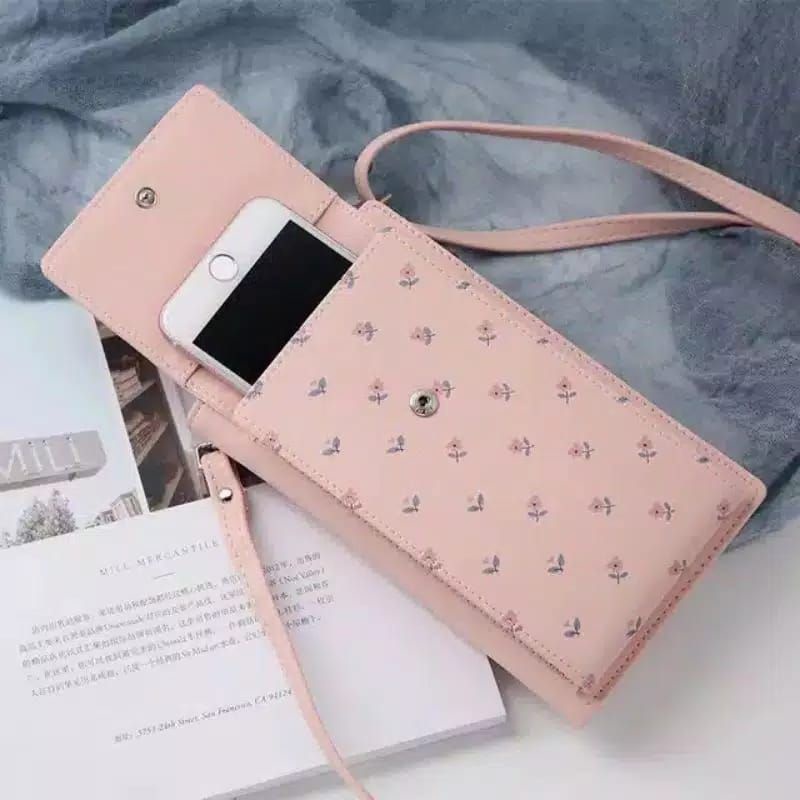 Medan Termurah kd61 Dompet tas wanita Dompet Pocket Tempat Hp Wanita Free Tali Tas Selempang