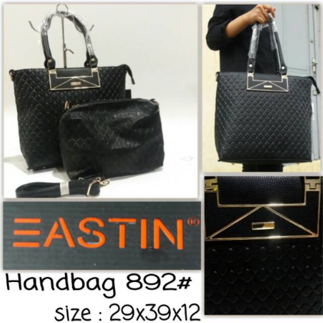 Tas handbag eastin 892 tas mewah 2in1 black