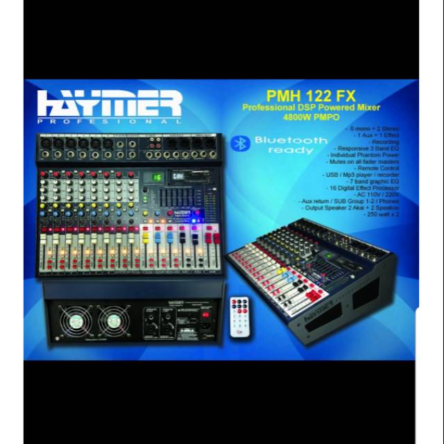 POWER MIXER HAYMER PMH122FX/PMH 122FX 10CH USB-BLUETOOTH ORIGINAL