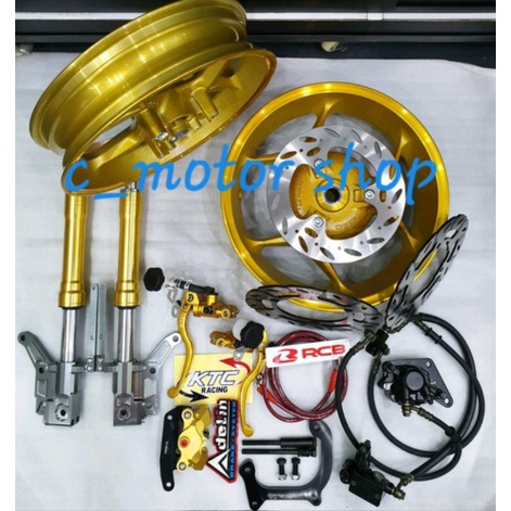 Promo Sepaket Velg Axio Aerox Depan Double Disc  Belakang Disc Cakram  Usd Upside Down Nui  Master R