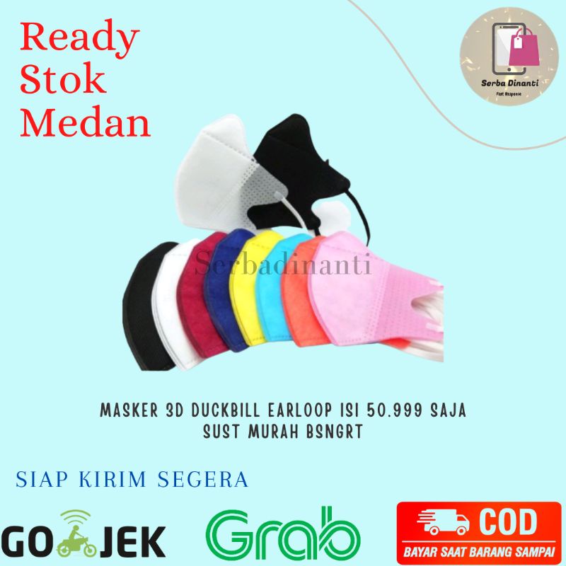 Masker 3D duckbill Earloop isi 50.999 saja sust murah bsngrt