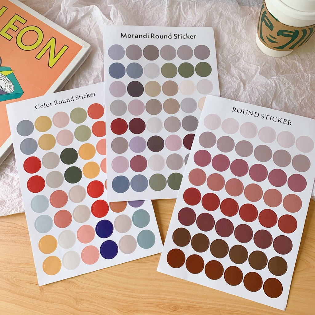 

RS01 Sticker Bulat Journal / Stiker Motif Polkadot Scrapbook / Sticker Round Journal