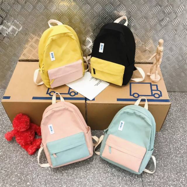 TAS RANSEL WANITA KOMBINASI DUA WARNA MULTIFUNGSI / TAS RANSEL / TAS ANAK / TAS / TAS SEKOLAHH