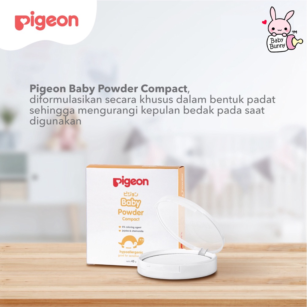 ❤ BELIA ❤ PIGEON Baby Powder Compact Hypoallergenic | Two Way Cake | Bayi (✔️BPOM)