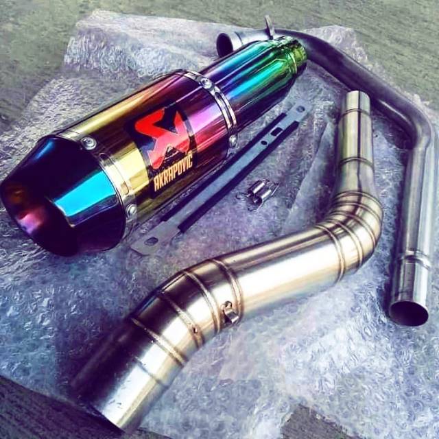 Knalpot racing akrapovic rainbow Vixion sonic cbr r15 cb new gsx ferza dll
