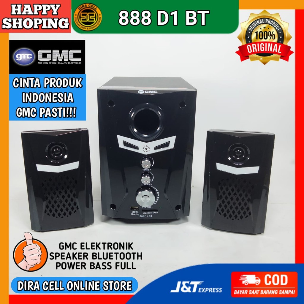 SPEAKER SEPIKER MUSIX BOX SPEKER GMC 888 D1 BT BLUETOOTH 2DUAL SALON MUSIC KECIL POWER BASSFULL