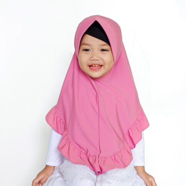 BAZAR RAMADHAN Jilbab anak ISHBIR Jersey Premium Xs SML | Bergo anak | Jilbab penguin