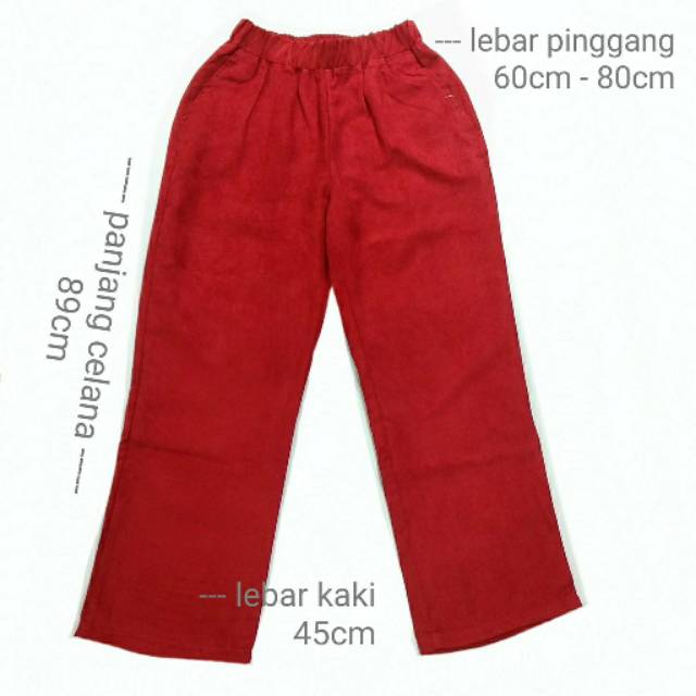 Celana Kulot Suede wanita Allsize L bahan berudu import maxjem