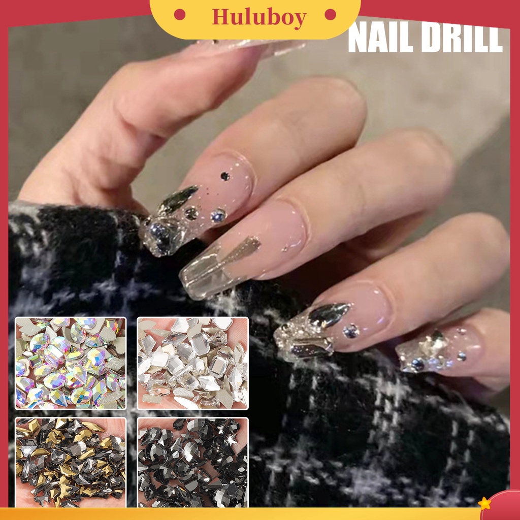 Huluboy Huluboy♡ 100 Pcs Perhiasan Berlian Imitasi Bentuk Phantom Aurora Untuk Dekorasi Kuku Wanita