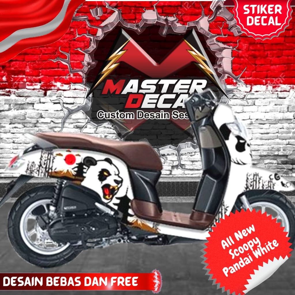 Stiker Decal All New Scoopy Motif PandaWhite