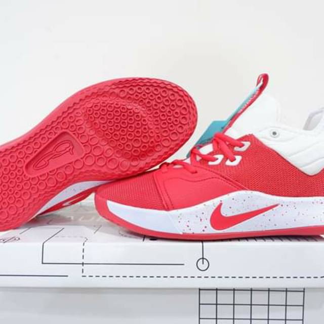 SEPATU BASKET NIKE PAUL GEORGE PG 3 RED WHITE