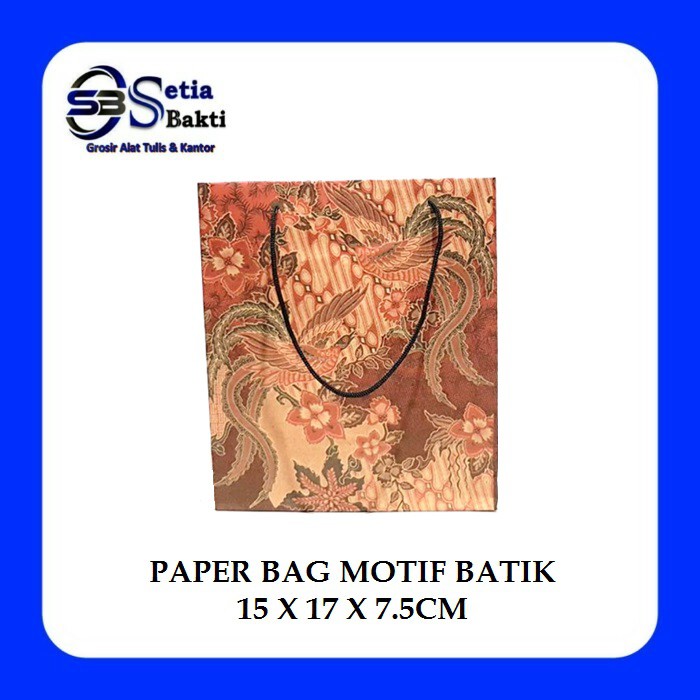 

Paper Bag - Tas Kertas Motif Batik Mini 15 x 17 x 7.5 cm - 12 Pcs