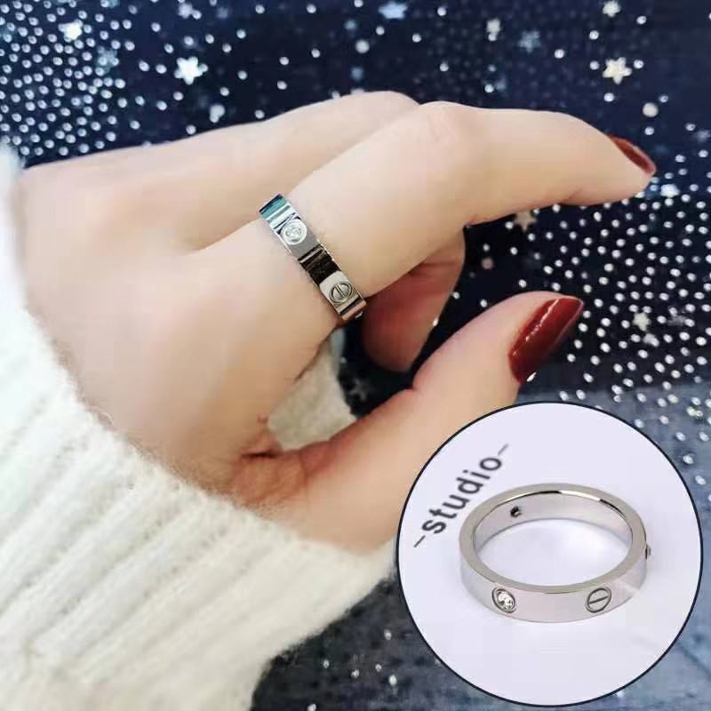 Cincin Fashion Titanium Aksen Car'tier#CC-109T