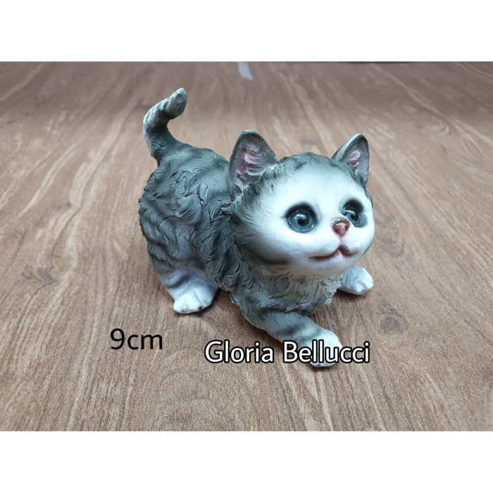 patung pajangan miniatur kucing abu gaya persia anggora ~ hpg445