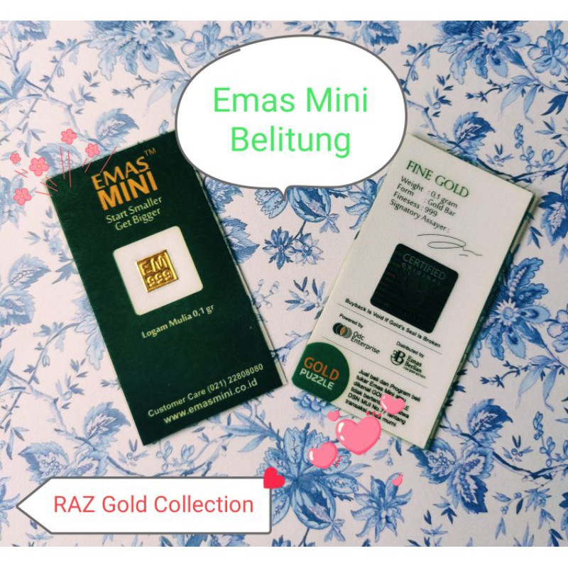 Emas Mini / Emas Antam Ukuran 0.1gr