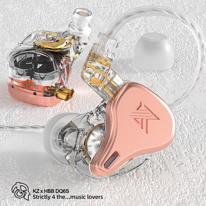 Kz DQ6S Earphone In Ear HIFI 3DD Dynamic Bass Bahan Metal Dengan Kabel 2PIN Bisa Dilepas