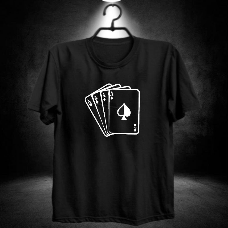 poker / kaos distro pria / kartu remi uno / joker / fashion laki / baju cowok / atasan / murah