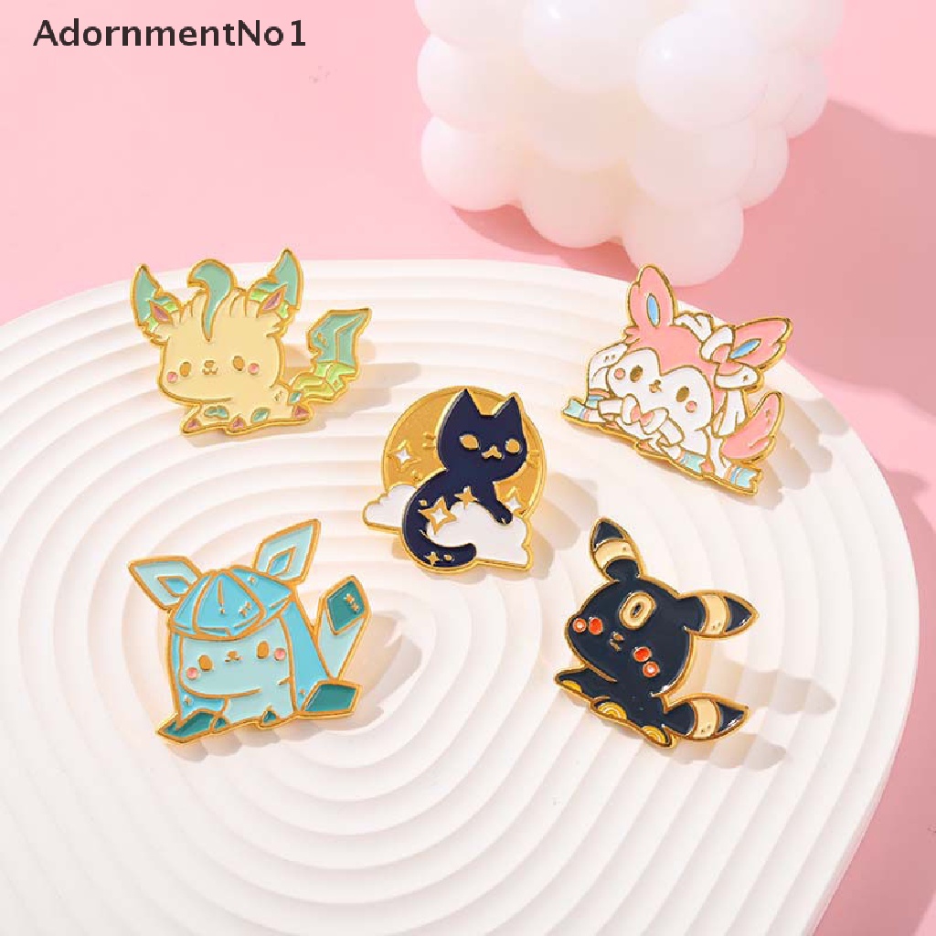 (AdornmentNo1) Bros / Pin Bahan alloy Desain Pikachu / Kucing / monster Kartun Kreatif Untuk Wanita