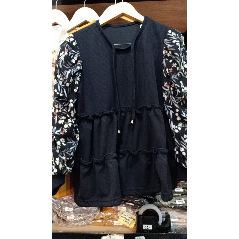 cavel blouse knit mix ceruty