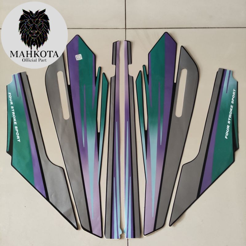 Striping Stiker Polet Sepeda Motor List honda gl pro 1994 hitam hijau stiker list body standar berku
