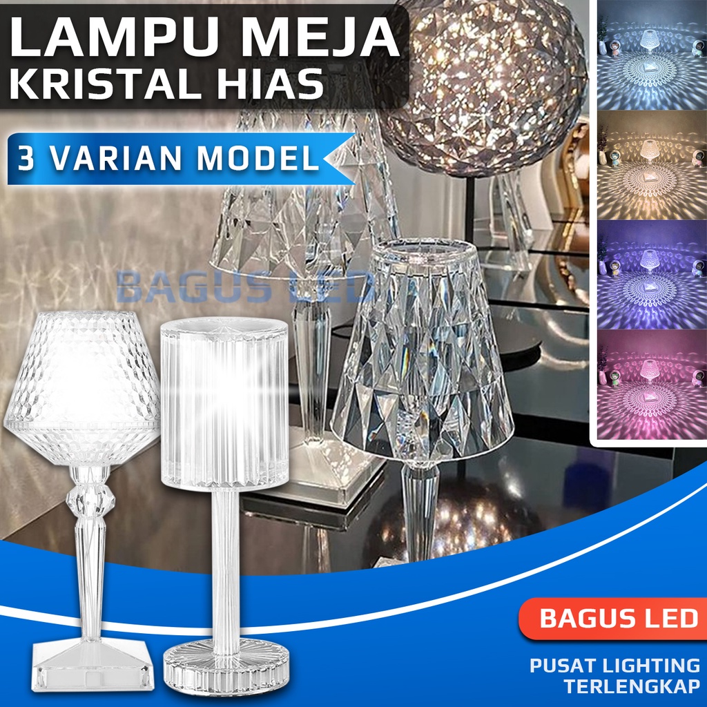 [COD] Lampu Meja Hias LED Crystal Modern Design Perlengkapan Dekorasi Rumah