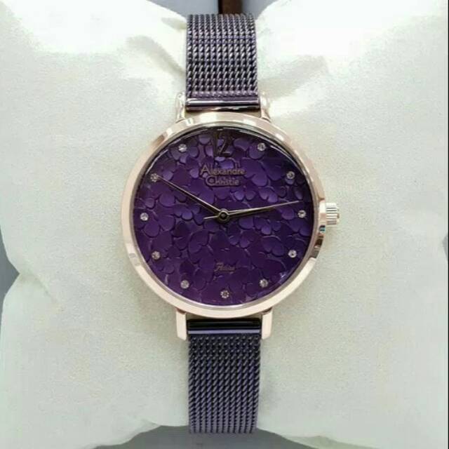 JAM TANGAN CEWEK / WANITA ALEXANDRE CHRISTIE AC 2728 ROSEGOLD PURPLE