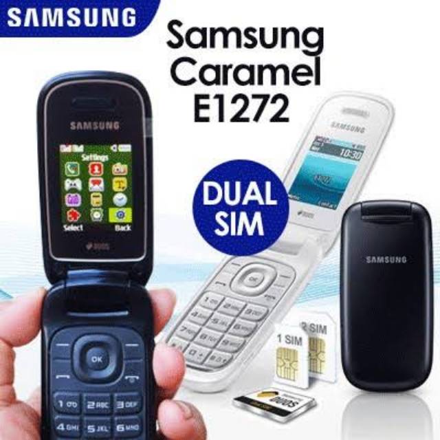 Samsung lipat flip Caramel GT-E1272 samsung murah Hp New bisa bahasa indonesia handphone