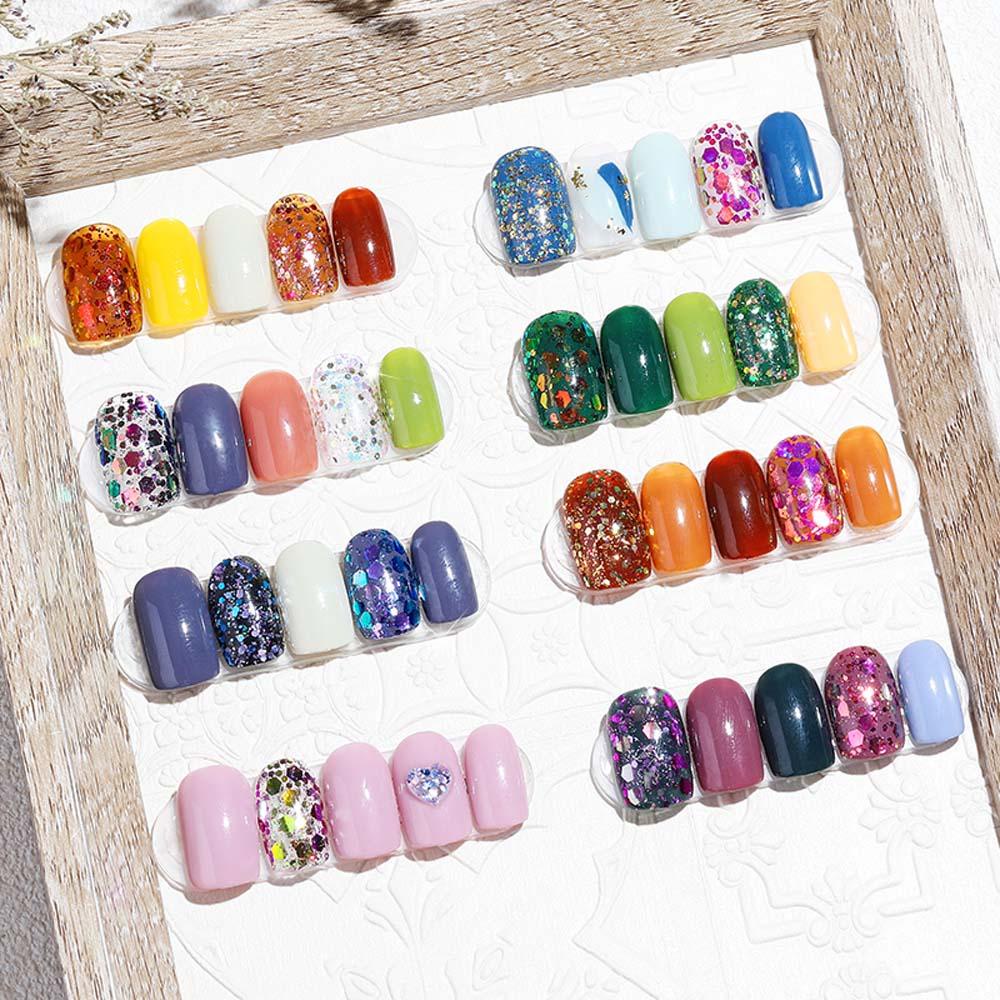 Agustina Nail Art Glitter Korea Glitter Flake Hexagonal Dekorasi Nail Art Spangles DIY Stiker Kuku