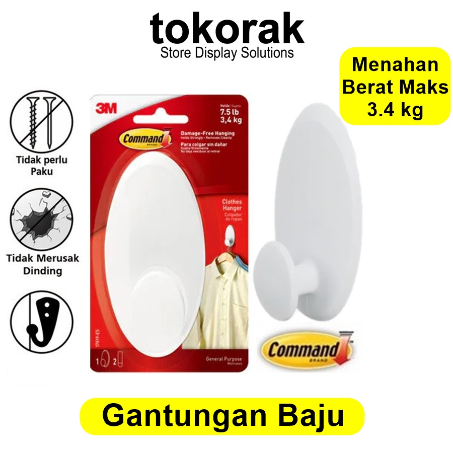 3M COMMAND GANTUNGAN BAJU JAS 17019-ES - CLOTHES HANGER