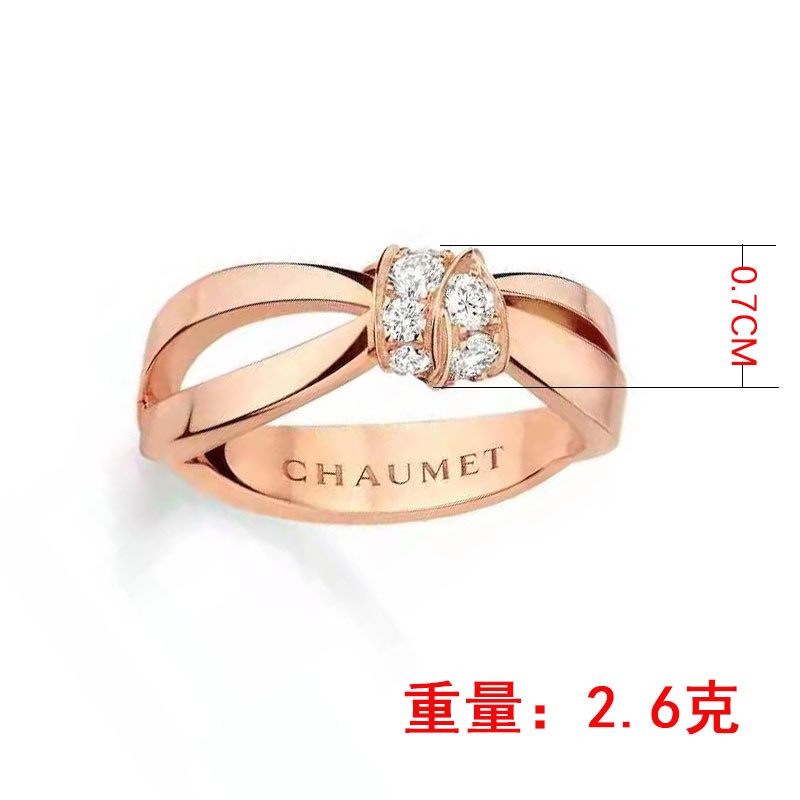 Cincin Zircon Double Band Desain Pita Lapis Emas Gaya Korea