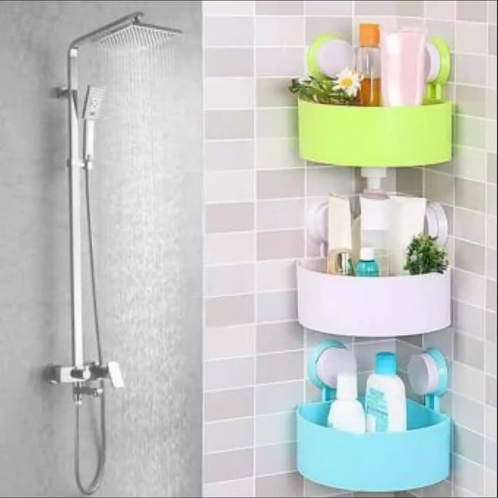 Hello - 1 PC RAK SUDUT Siku Tempel Dinding Kamar Mandi / Tempat Sabun Odol Serbaguna PALING MURAH !!