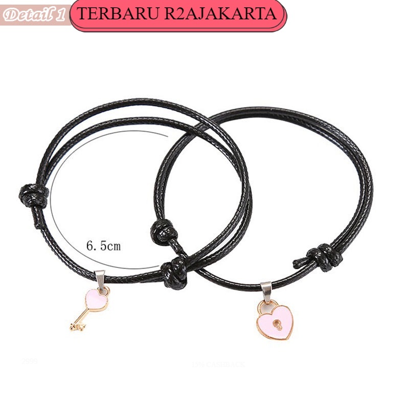 TERBARU COD Gelang Couple 2Pcs Liontin Kunci Hati Bracelets Sahabat Pacar Bestie GLG17 COD R2a