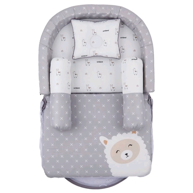 Omiland Kasur Bayi Lipat Bumper + Kelambu Alpaca Series - OB 21201-4 / Omiland Bantal Lengan Peang Panda