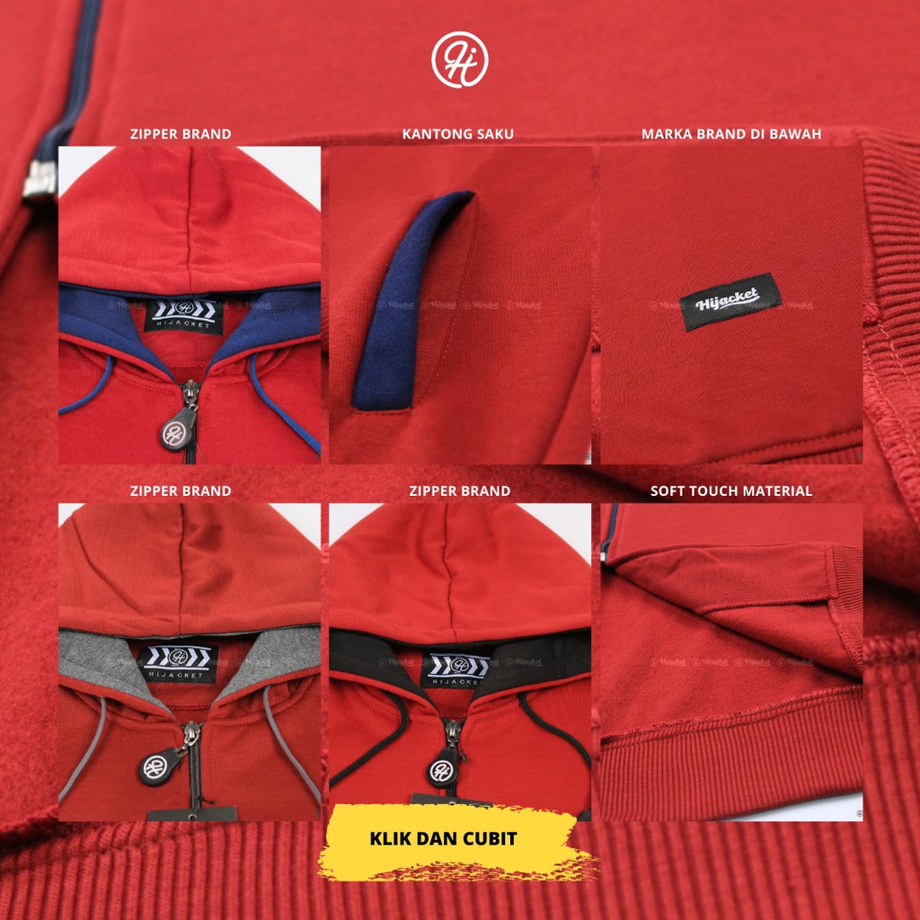 Hijacket Basic Maroon Series Origilal Jaket Hijabers Bahan Premium Fleece yang 