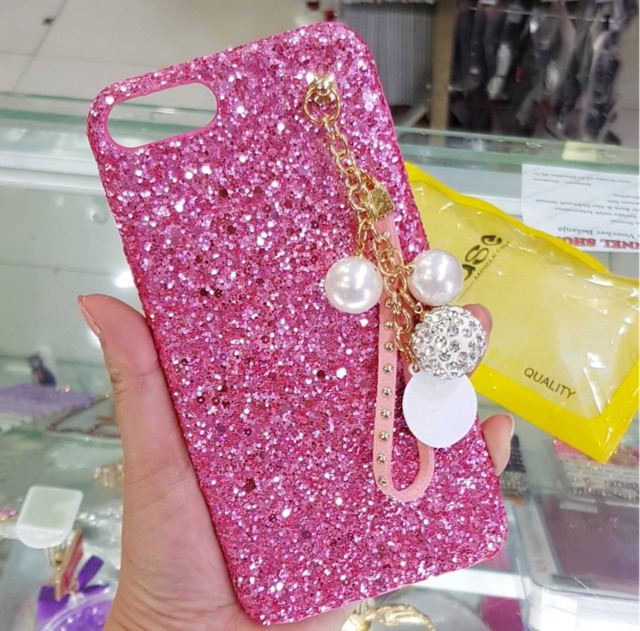 Case Glitter Bola gantungan Iphone Oppo