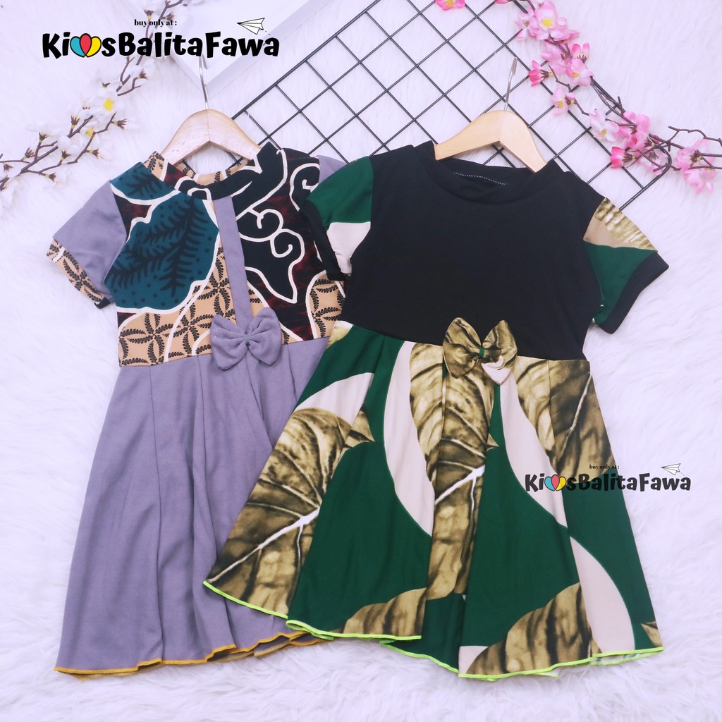 Dress Pita uk 3-4 Tahun / Dres Lengan Murah Baju Anak Perempuan Grosir Harian Gaun Pesta Batik Baru